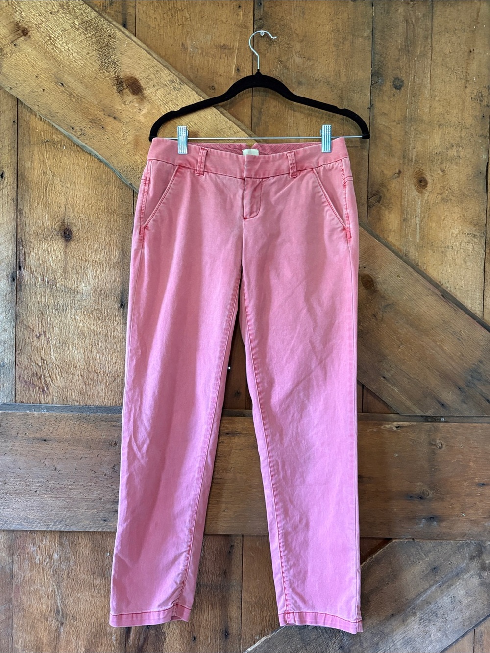 ecru Rose Pink Cropped Chino Pants Mitchell Style 1266-GT Size 00